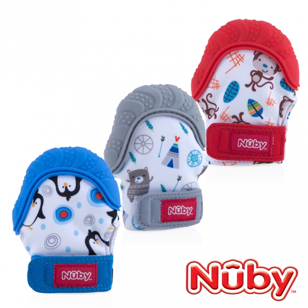 Nuby咬咬固齒手套(附收納袋)