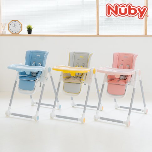 NUBY多段式兒童高腳餐椅（黃／粉／藍） 4