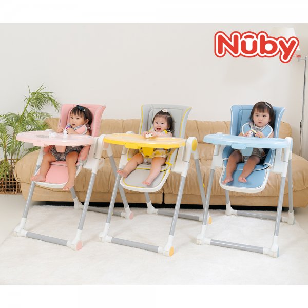NUBY多段式兒童高腳餐椅（黃／粉／藍）