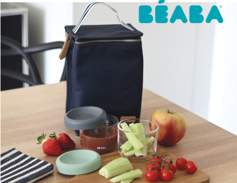BEABA可堆疊玻璃食物儲存罐2件組